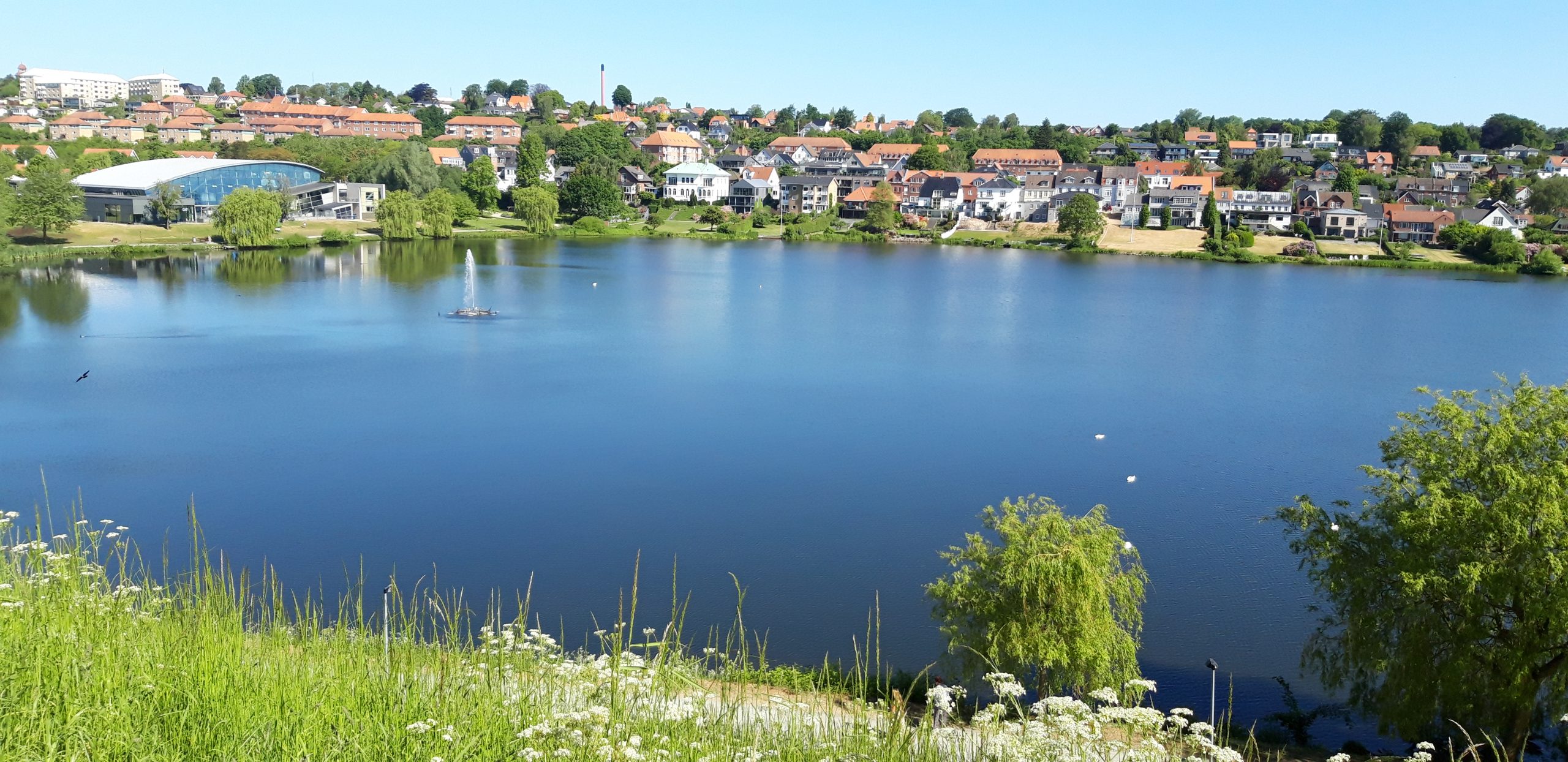 Wunderschöner Blick vom Koldinghus auf den Schlosssee