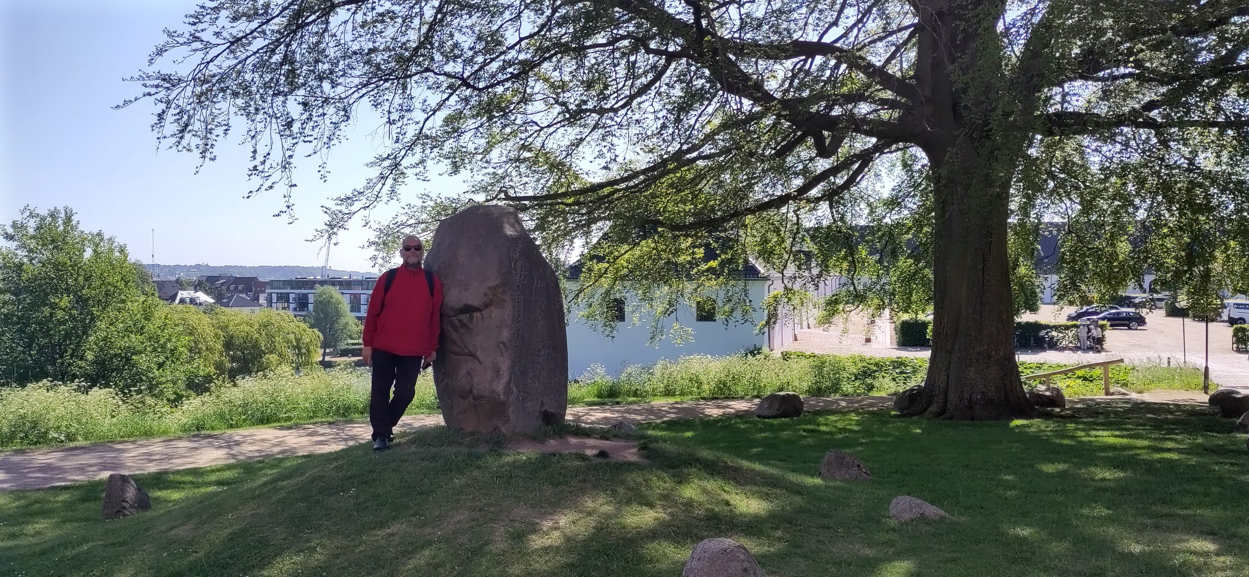 Elmi mit Runenstein vor dem Koldinghus